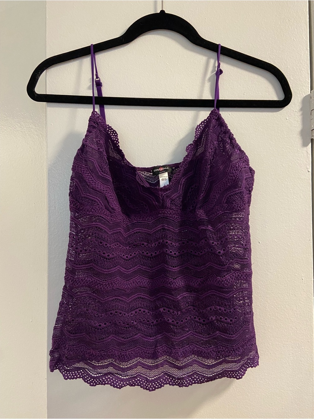Lace Camisole Tank Top - Purple